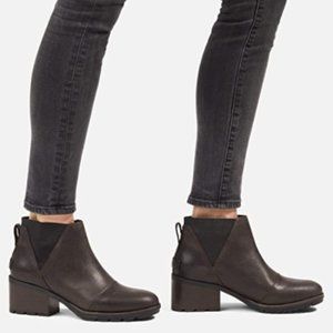 Sorel Cate Chelsea Blackened Brown Leather Boot Brand New in Box